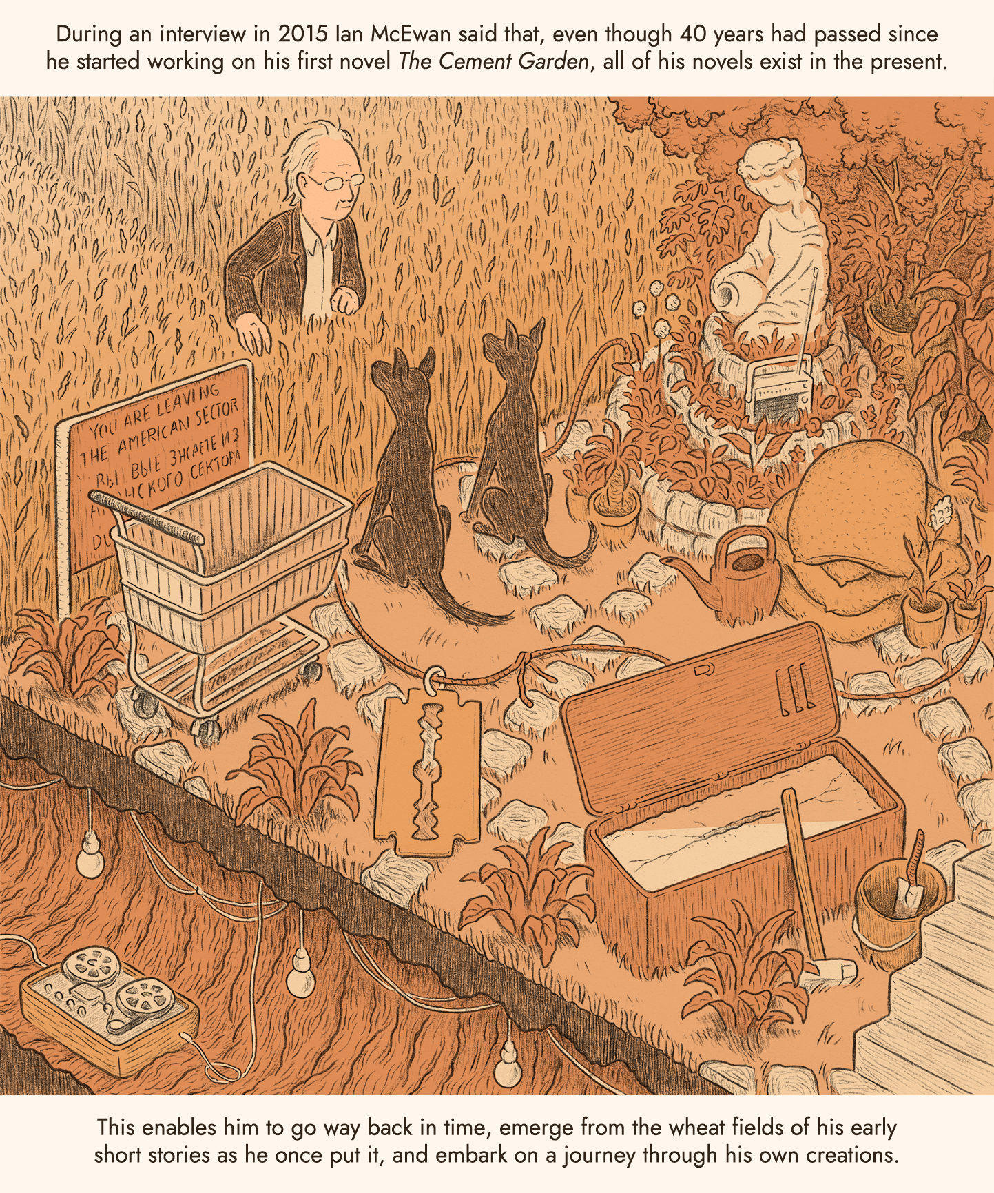 Illustration of Ian McEwan by Lukas Jüliger