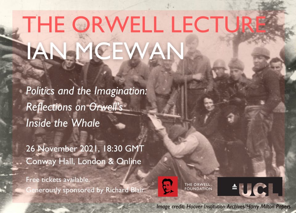 Orwell Lecture Flyer featuring Ian McEwan